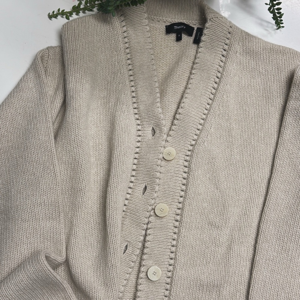 Cream Knit Cardigan with Button Detail
